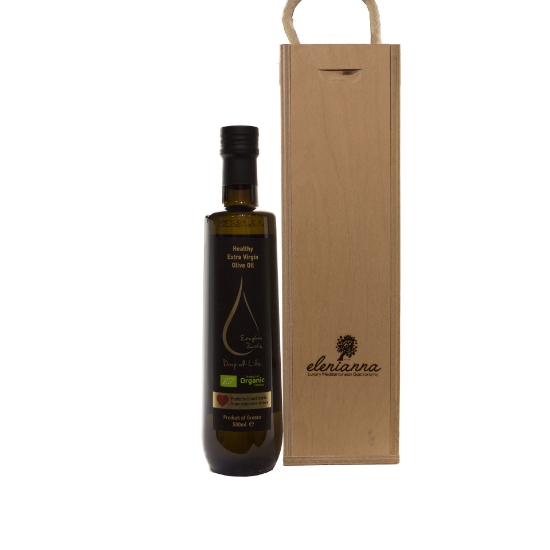 Organic Extra Virgin Olive Oil  Drop of Life Unfiltered Naturally Polyphenols 500ml Wooden Box