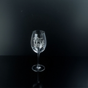 Wine glass engraved with "Happy New Year 2025"