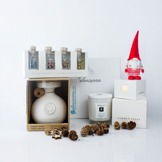 Luxury Greek Christmas Gift Hamper - Gourmet Food in Luxury White Box